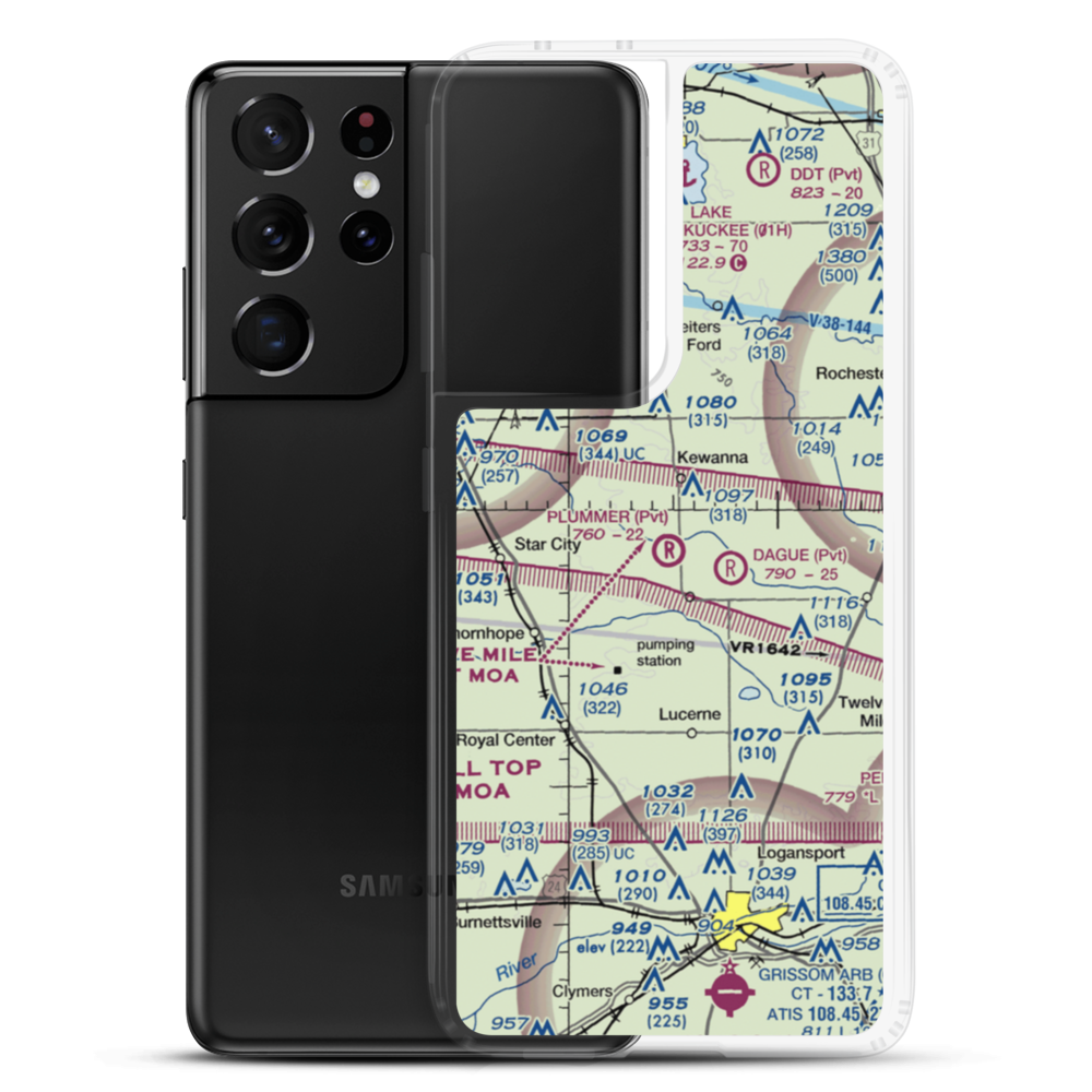 Plummer Airport (IN10) VFR Sectional Samsung Case Samsung Galaxy S21 Ultra model shown