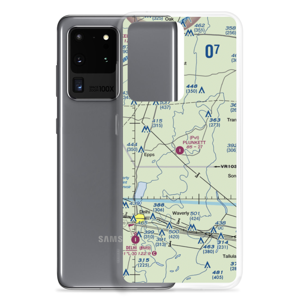 Plunkett Aviation Services Inc Airport (46LA) VFR Sectional Samsung Case Samsung Galaxy S20 Ultra model shown