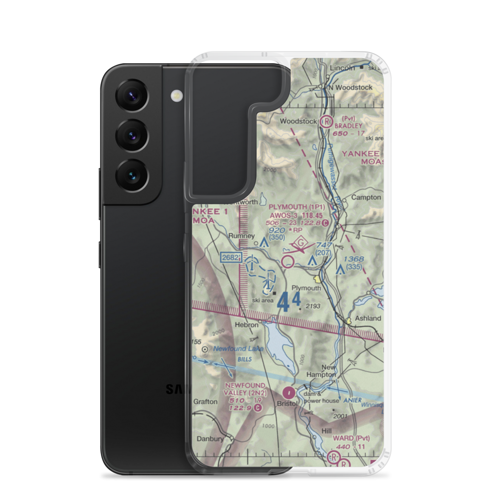 Plymouth Municipal Airport (1P1) VFR Sectional Samsung Case Samsung Galaxy S22 model shown