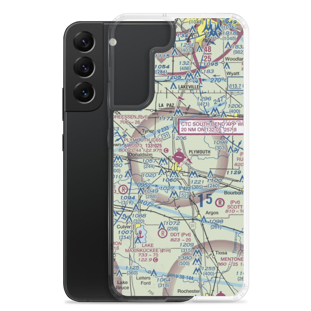 Plymouth Municipal Airport (C65) VFR Sectional Samsung Case Samsung Galaxy S22 Plus model shown