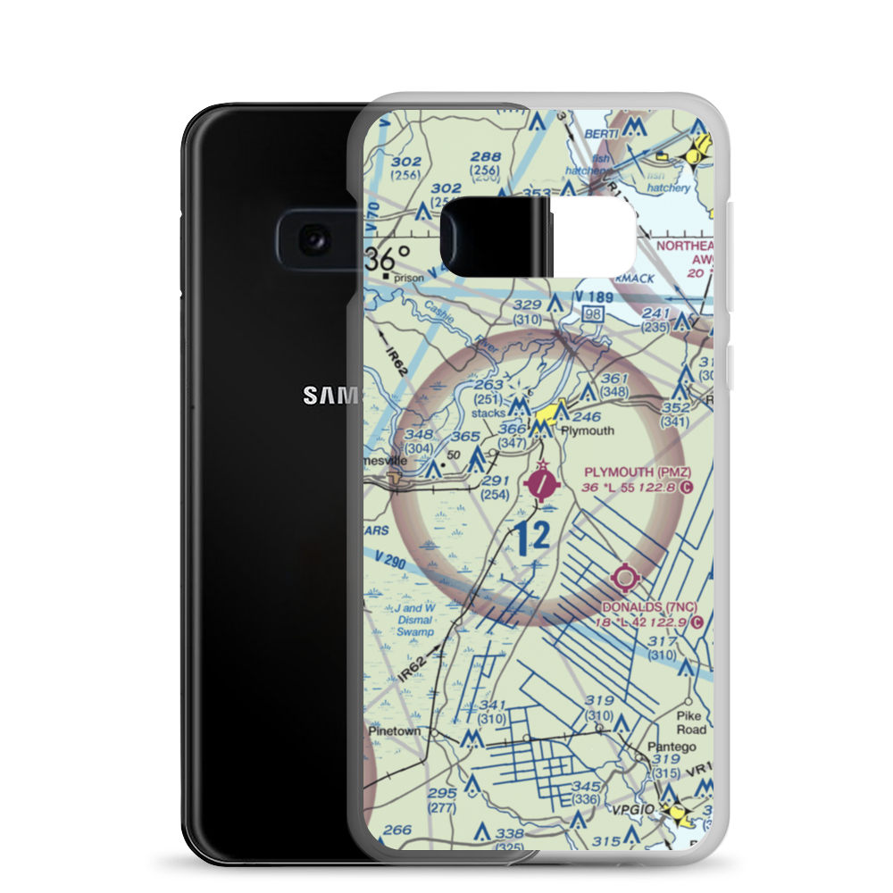 Plymouth Municipal Airport (PMZ) VFR Sectional Samsung Case Samsung Galaxy S10e model shown