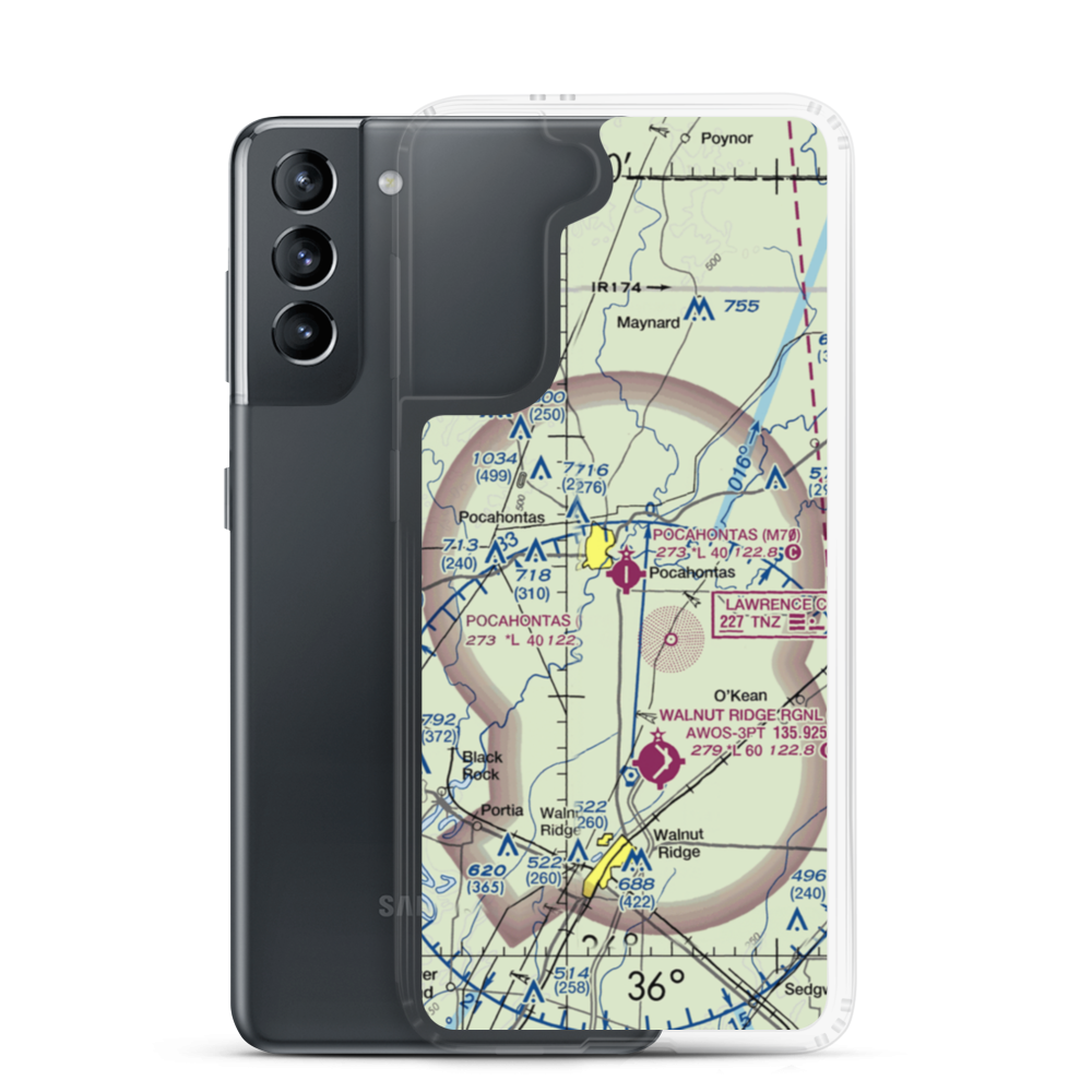 Pocahontas Municipal Airport (M70) VFR Sectional Samsung Case Samsung Galaxy S21 model shown