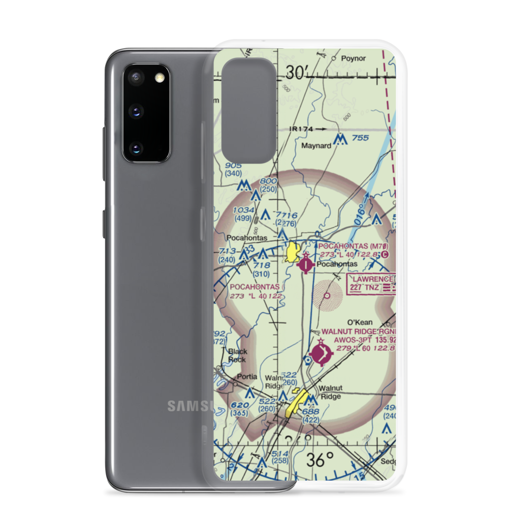 Pocahontas Municipal Airport (M70) VFR Sectional Samsung Case Samsung Galaxy S20 model shown