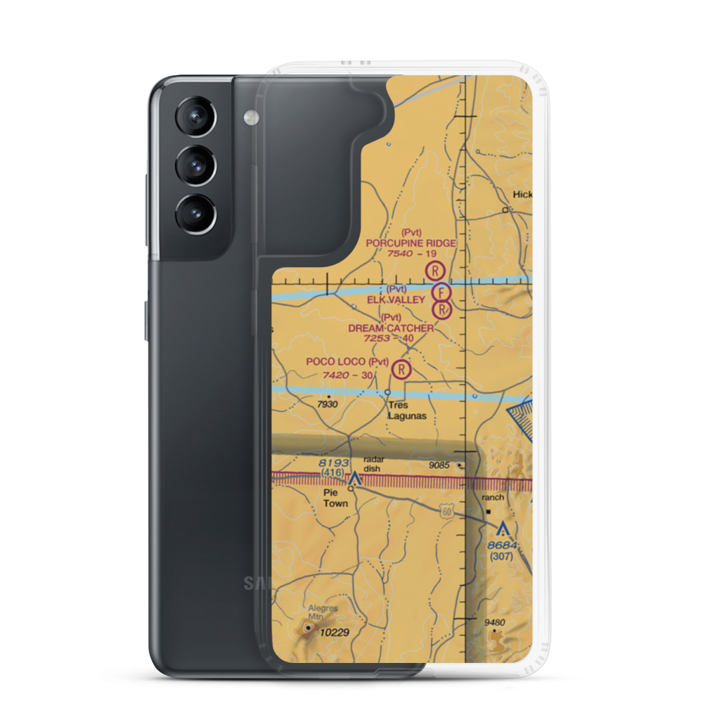 Poco Loco Airport (NM66) VFR Sectional Samsung Case Samsung Galaxy S21 model shown