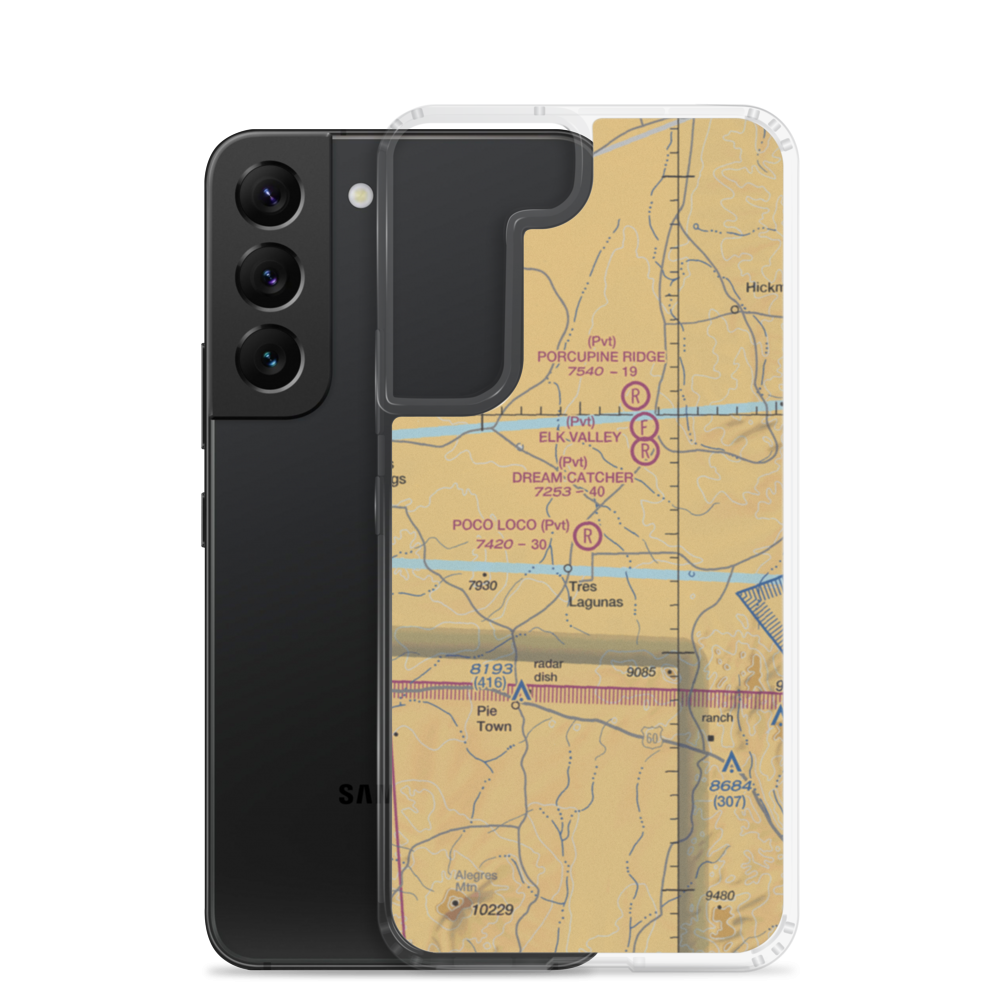 Poco Loco Airport (NM66) VFR Sectional Samsung Case Samsung Galaxy S22 model shown