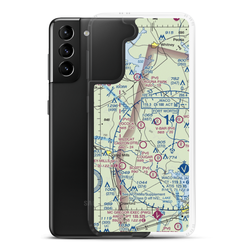 Pocock Airport (04TX) VFR Sectional Samsung Case Samsung Galaxy S21 Plus model shown