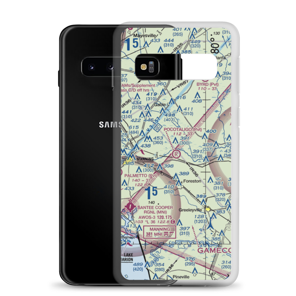 Pocotaligo Airport (SC38) VFR Sectional Samsung Case Samsung Galaxy S10 model shown