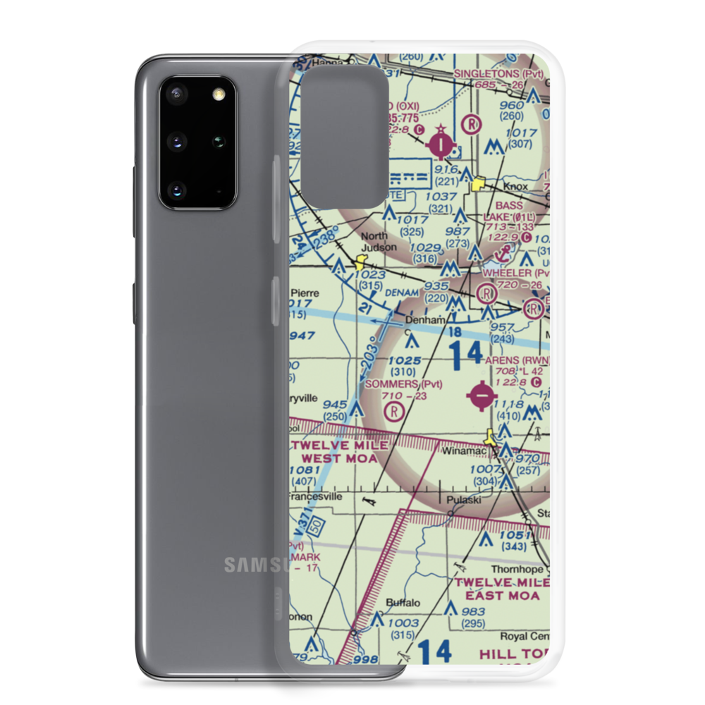 Podell Airport (IN76) VFR Sectional Samsung Case Samsung Galaxy S20 Plus model shown
