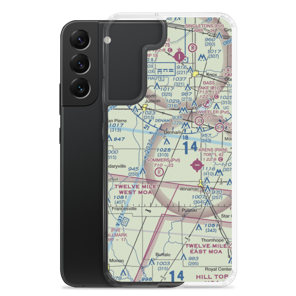 Podell Airport (IN76) VFR Sectional Samsung Case Samsung Galaxy S22 Plus model shown