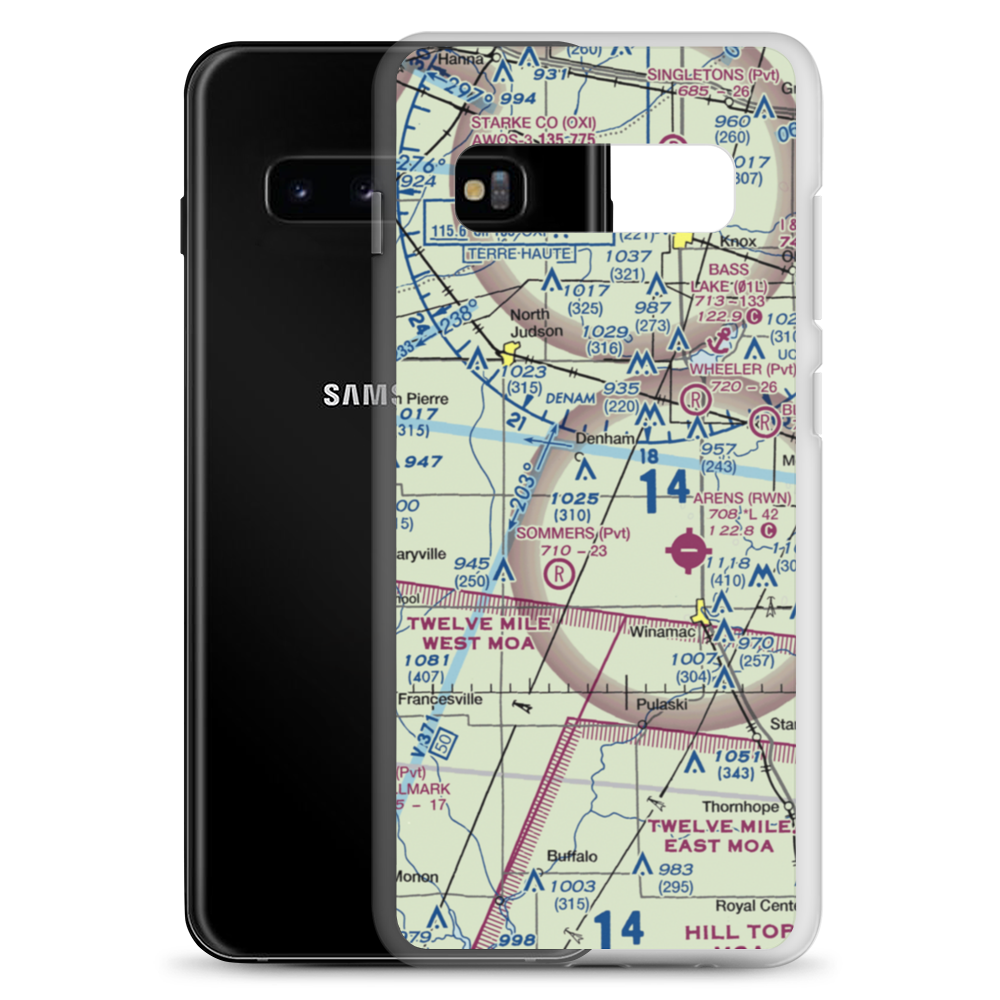 Podell Airport (IN76) VFR Sectional Samsung Case Samsung Galaxy S10+ model shown
