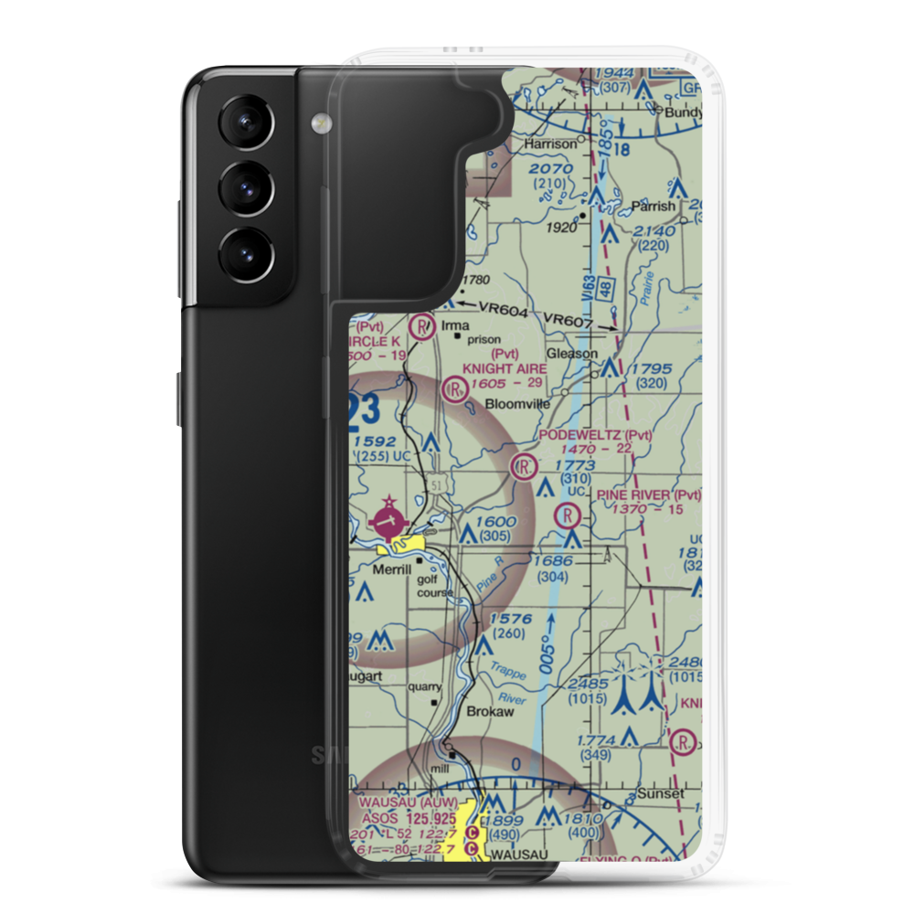Podeweltz Airport (WN44) VFR Sectional Samsung Case Samsung Galaxy S21 Plus model shown
