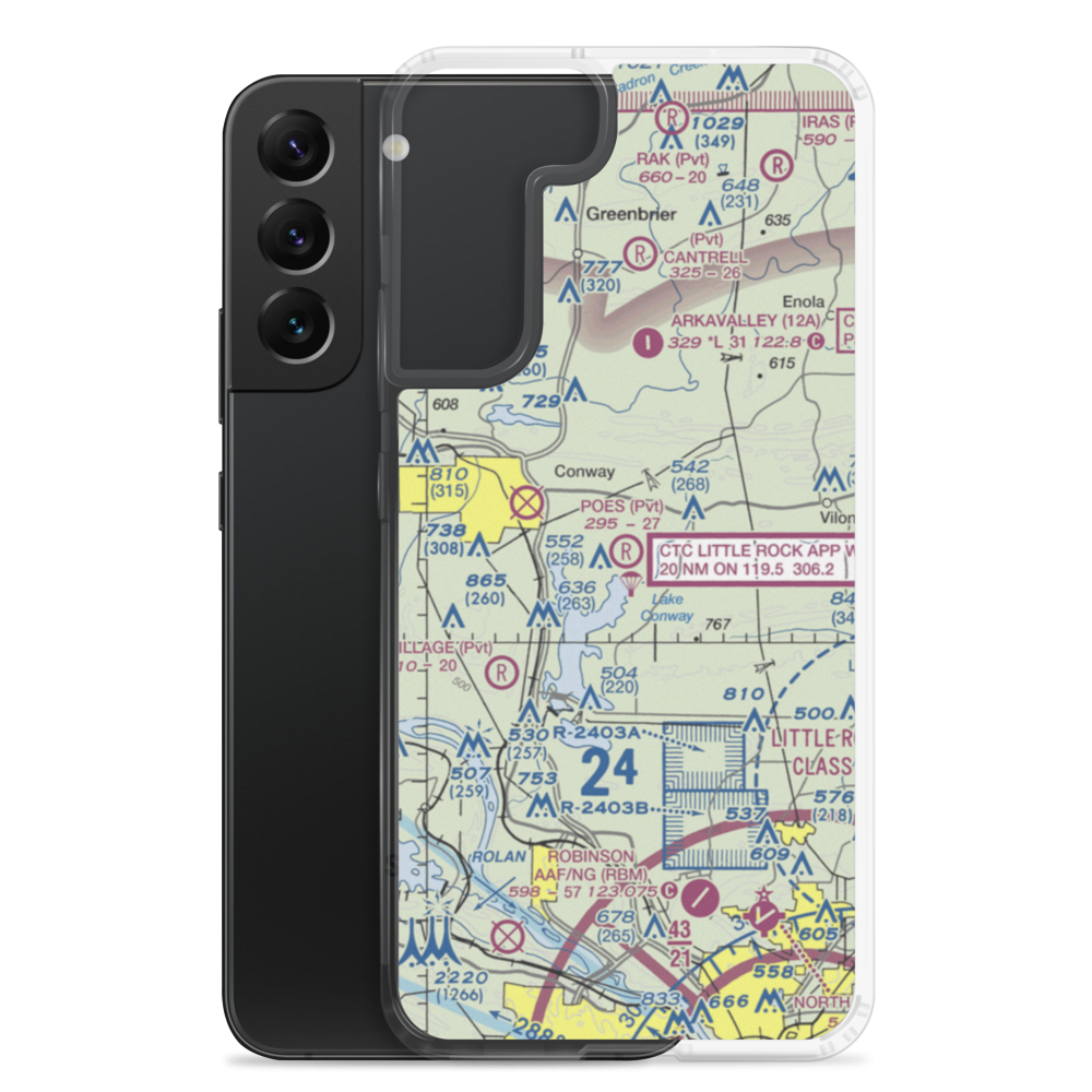 Poe's Airport (AR88) VFR Sectional Samsung Case Samsung Galaxy S22 Plus model shown