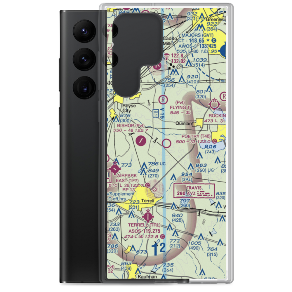 Poetry Flying Ranch Airport (T48) VFR Sectional Samsung Case Samsung Galaxy S22 Ultra model shown