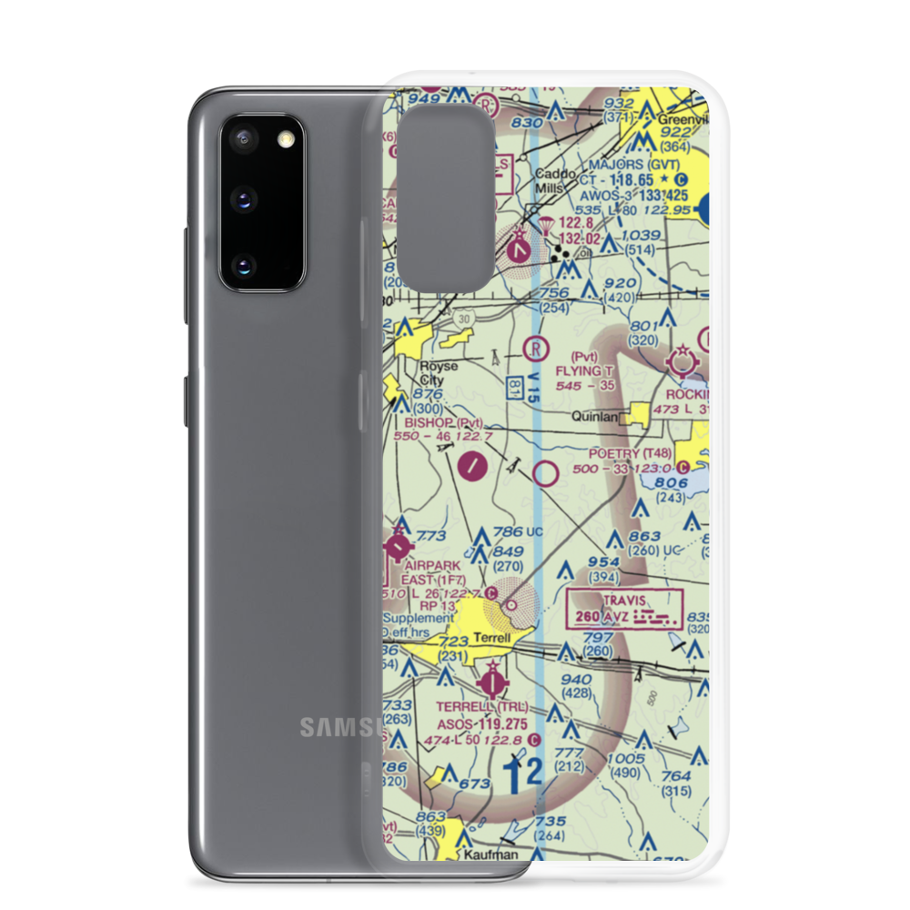 Poetry Flying Ranch Airport (T48) VFR Sectional Samsung Case Samsung Galaxy S20 model shown