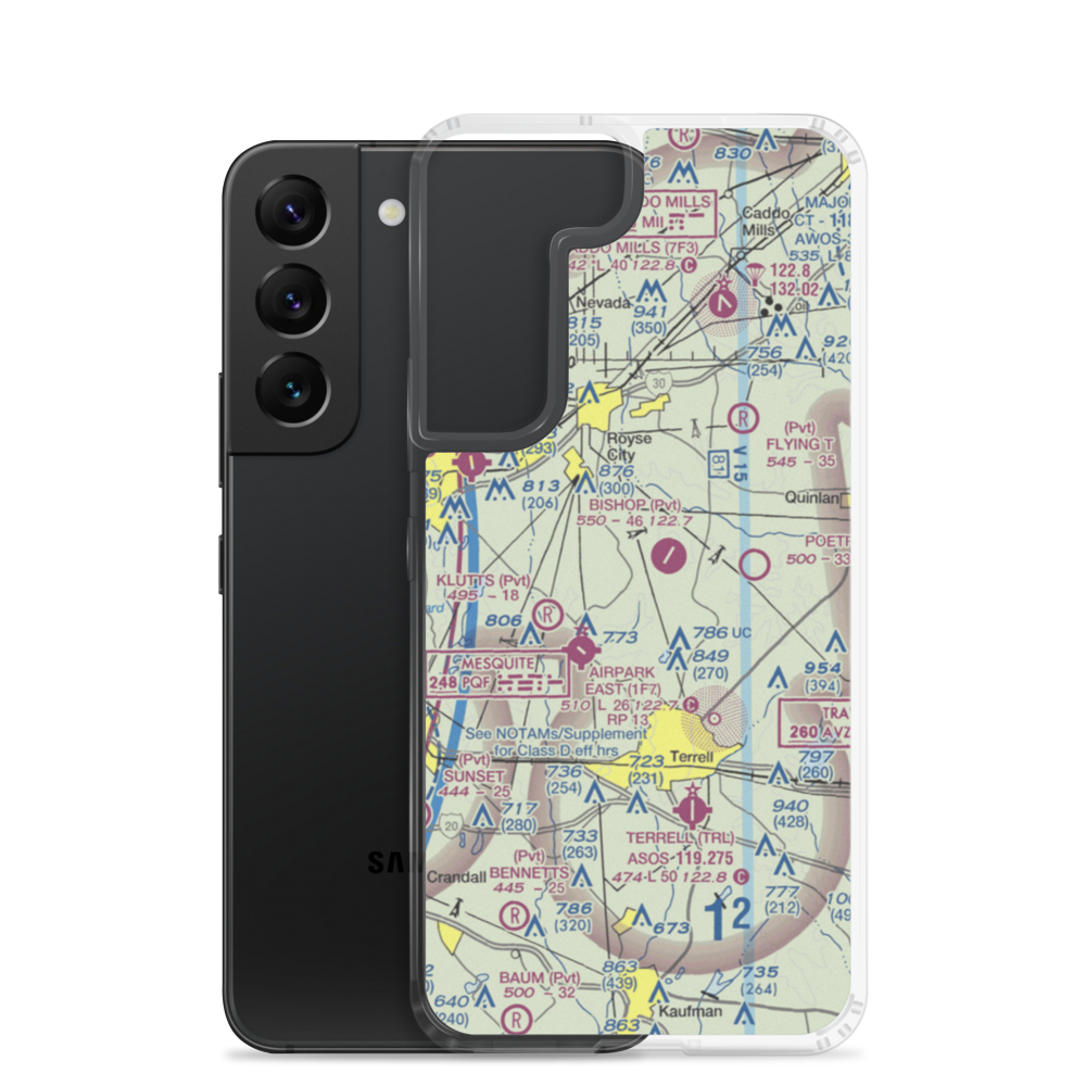 Poetry Landing Airport (33XA) VFR Sectional Samsung Case Samsung Galaxy S22 model shown