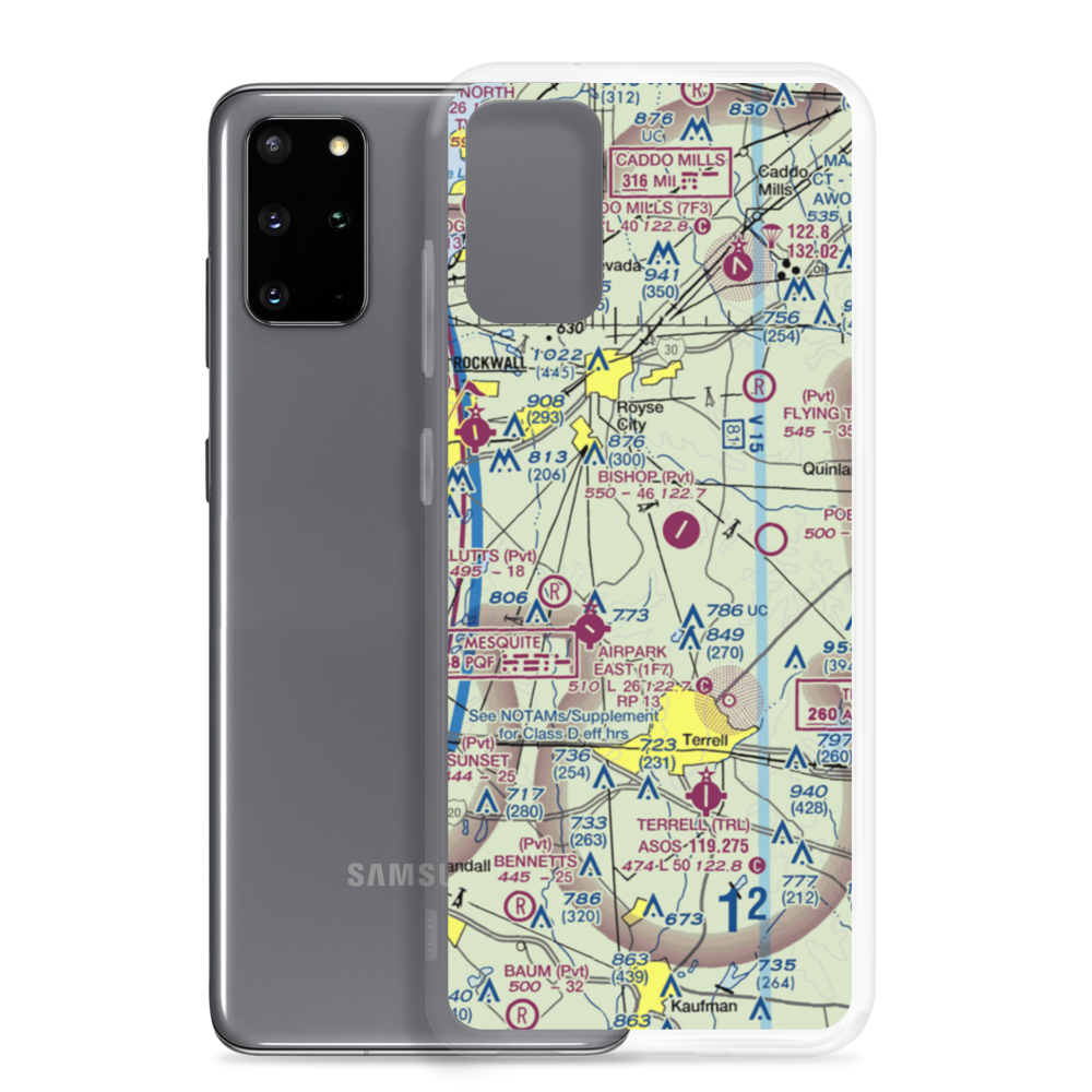 Poetry Landing Airport (T33) VFR Sectional Samsung Case Samsung Galaxy S20 Plus model shown