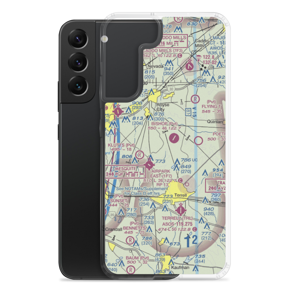 Poetry Landing Airport (T33) VFR Sectional Samsung Case Samsung Galaxy S22 Plus model shown