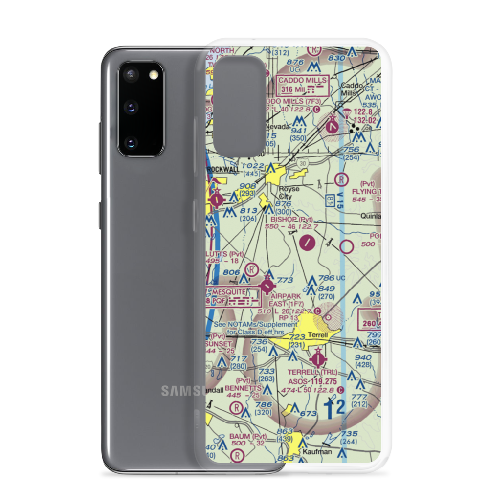 Poetry Landing Airport (T33) VFR Sectional Samsung Case Samsung Galaxy S20 model shown