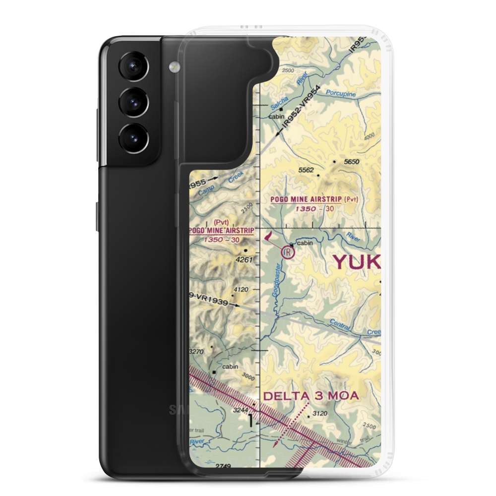 Pogo Mine Airstrip (76AK) VFR Sectional Samsung Case Samsung Galaxy S21 Plus model shown