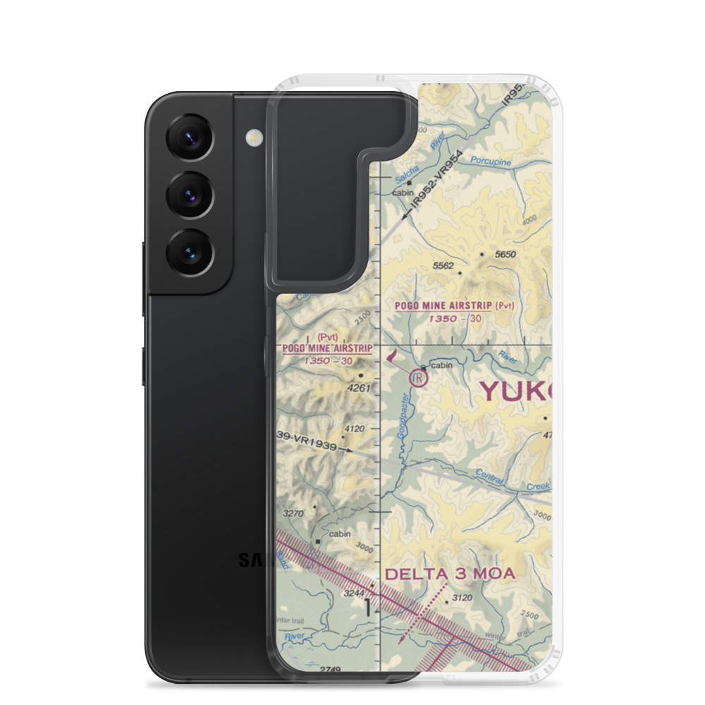 Pogo Mine Airstrip (76AK) VFR Sectional Samsung Case Samsung Galaxy S22 model shown