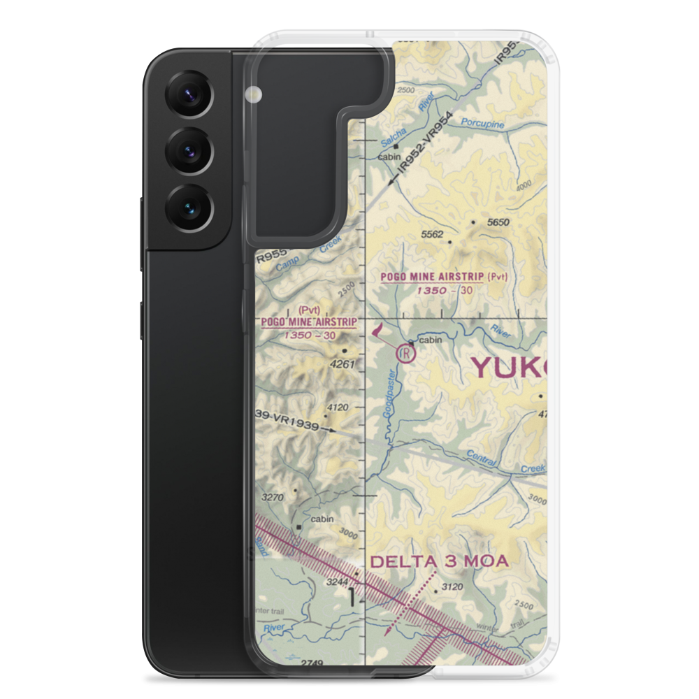 Pogo Mine Airstrip (76AK) VFR Sectional Samsung Case Samsung Galaxy S22 Plus model shown