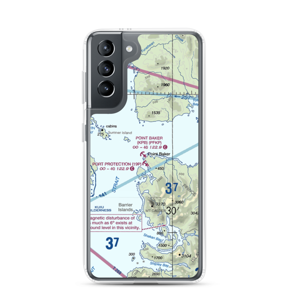 Point Baker Seaplane Base (KPB) VFR Sectional Samsung Case Samsung Galaxy S21 model shown