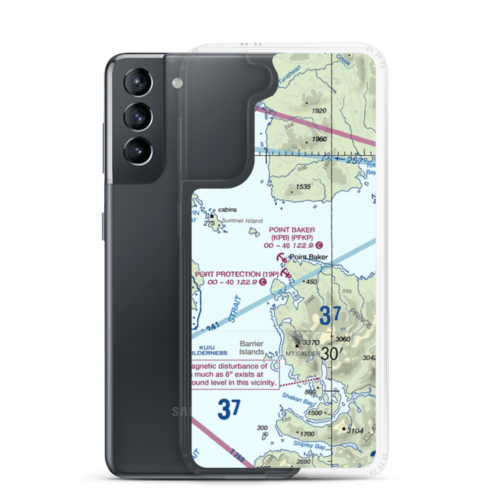 Point Baker Seaplane Base (KPB) VFR Sectional Samsung Case Samsung Galaxy S21 model shown