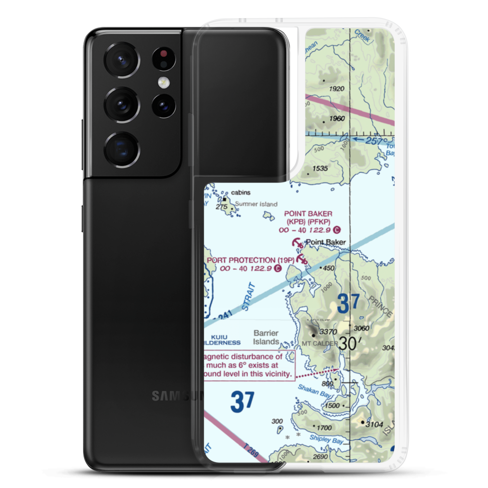 Point Baker Seaplane Base (KPB) VFR Sectional Samsung Case Samsung Galaxy S21 Ultra model shown