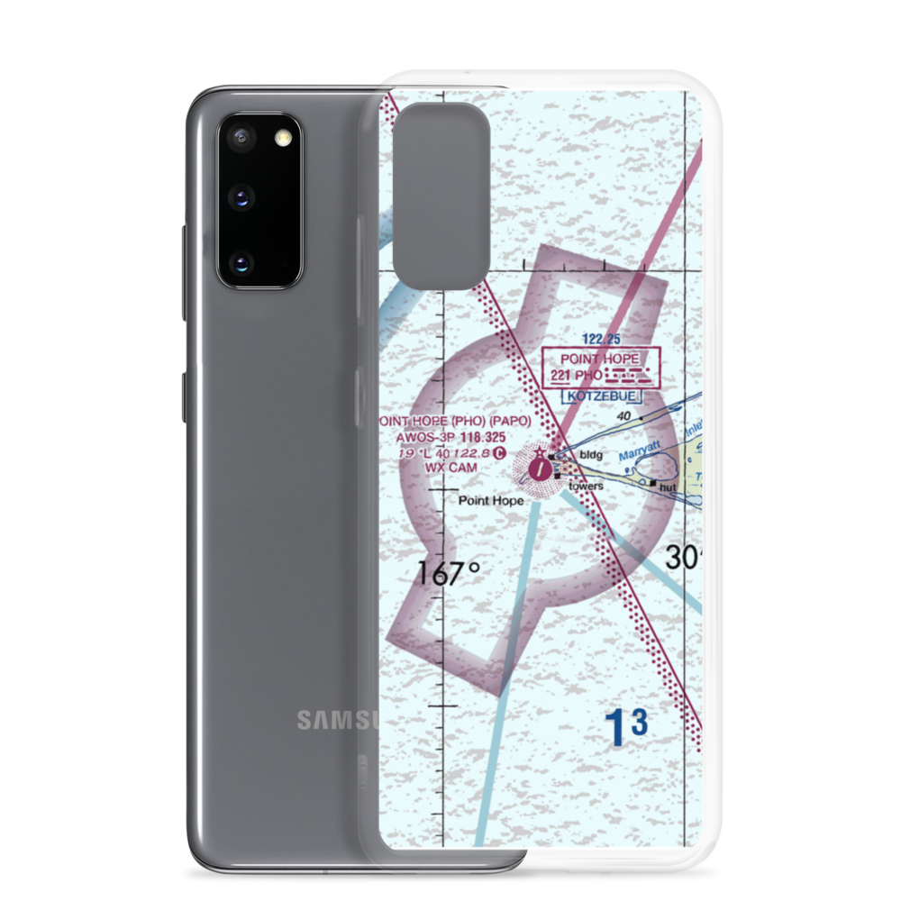 Point Hope Airport (PHO) VFR Sectional Samsung Case Samsung Galaxy S20 model shown