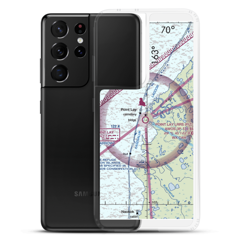 Point Lay LRRS Airport (PIZ) VFR Sectional Samsung Case Samsung Galaxy S21 Ultra model shown