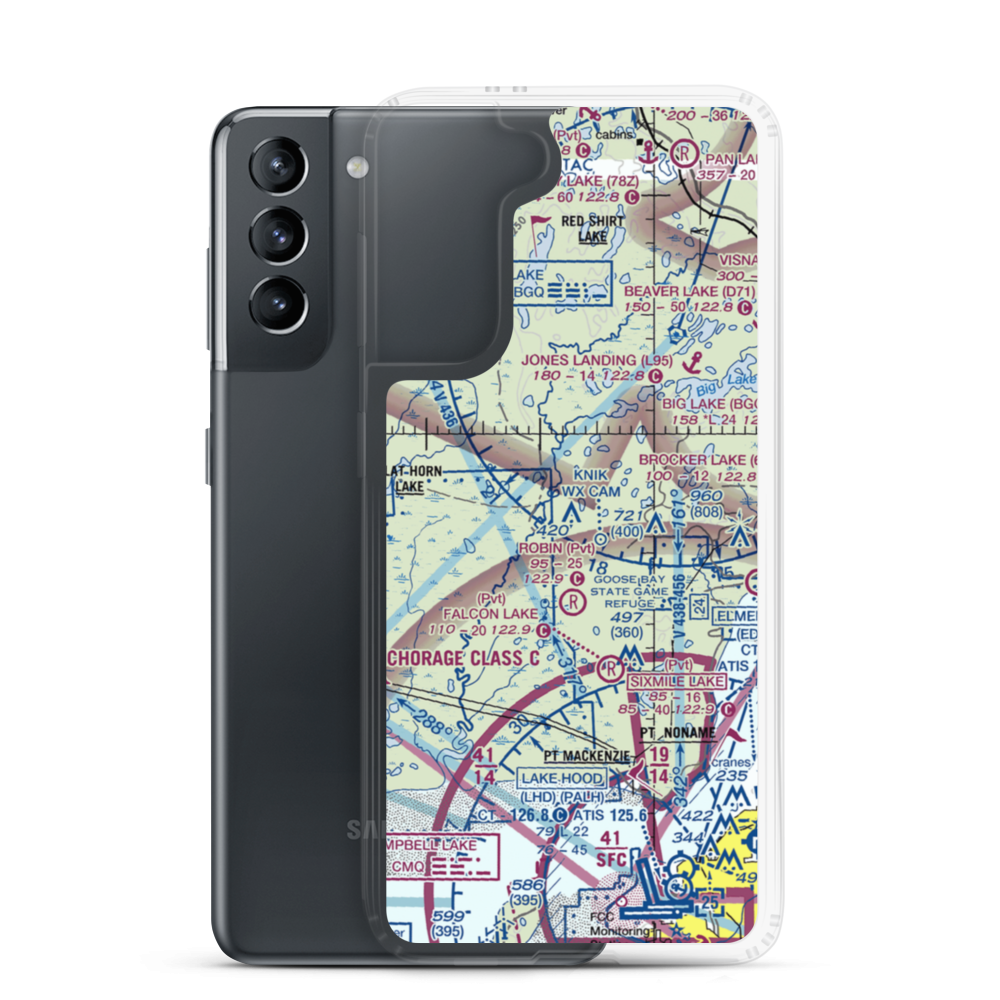 Point Mac Airport (AK36) VFR Sectional Samsung Case Samsung Galaxy S21 model shown