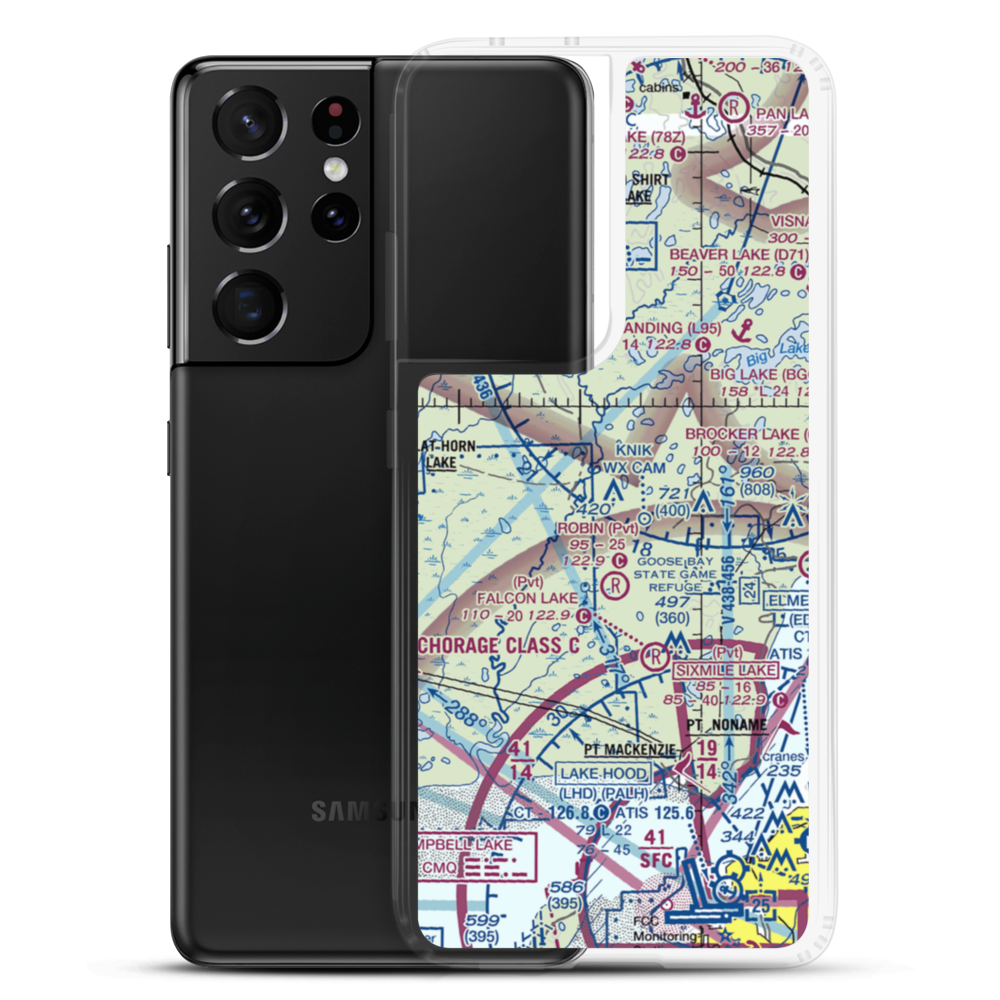 Point Mac Airport (AK36) VFR Sectional Samsung Case Samsung Galaxy S21 Ultra model shown