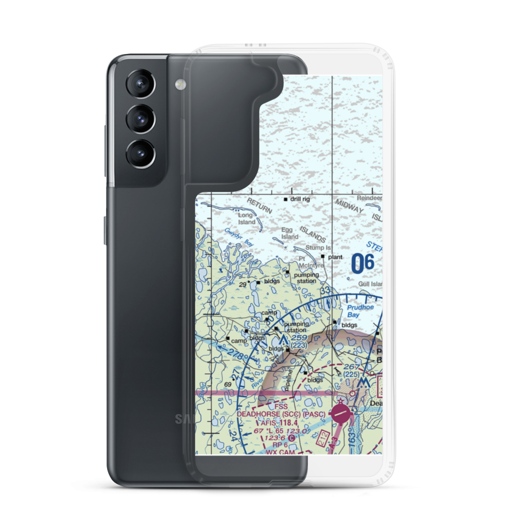 Point Mcintyre Airport (AK11) VFR Sectional Samsung Case Samsung Galaxy S21 model shown