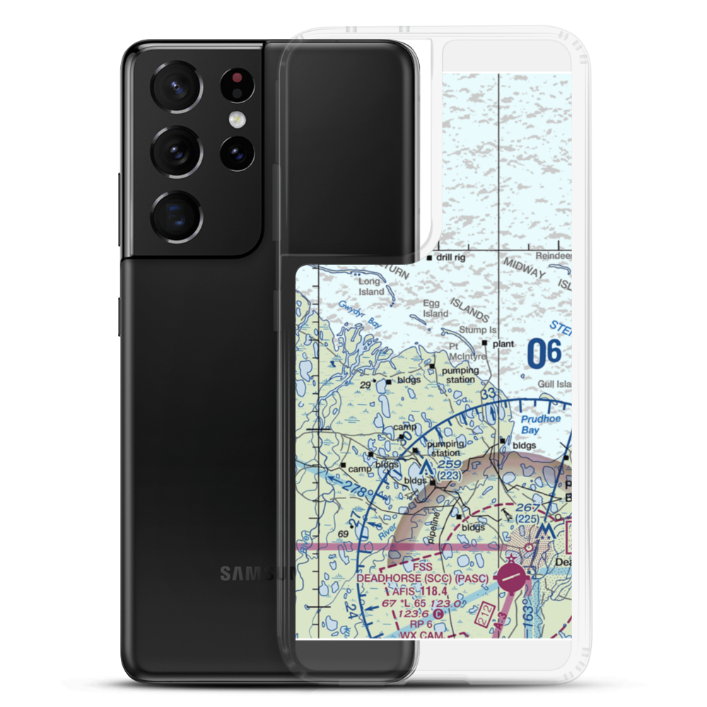 Point Mcintyre Airport (AK11) VFR Sectional Samsung Case Samsung Galaxy S21 Ultra model shown