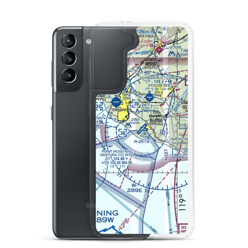 Point Mugu Naval Air Station (Naval Base Ventura Co) (NTD) VFR Sectional Samsung Case Samsung Galaxy S21 model shown