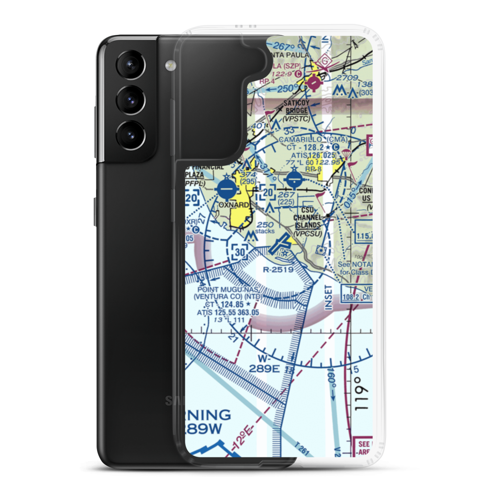 Point Mugu Naval Air Station (Naval Base Ventura Co) (NTD) VFR Sectional Samsung Case Samsung Galaxy S21 Plus model shown
