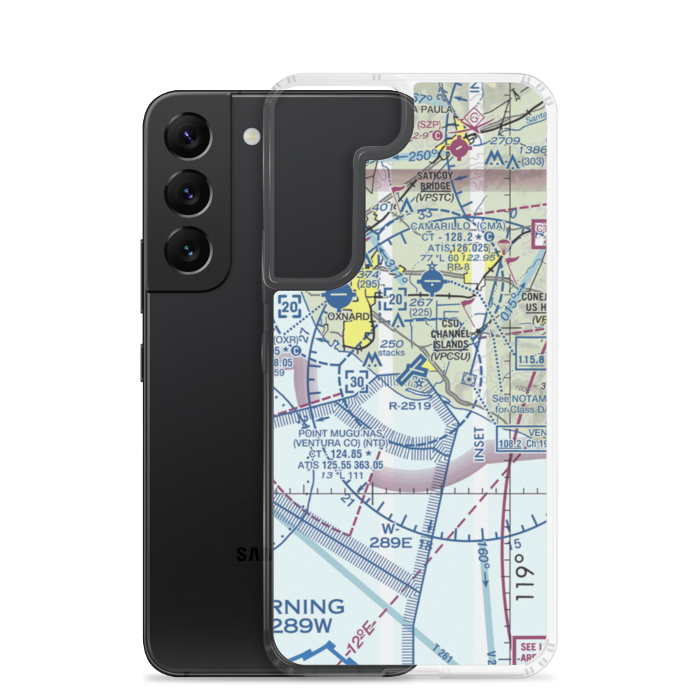 Point Mugu Naval Air Station (Naval Base Ventura Co) (NTD) VFR Sectional Samsung Case Samsung Galaxy S22 model shown