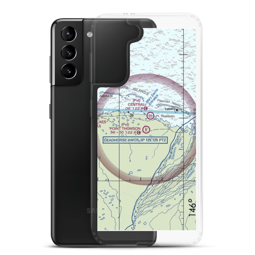 Point Thomson Airstrip (37AA) VFR Sectional Samsung Case Samsung Galaxy S21 Plus model shown