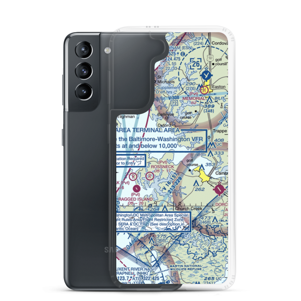 Pokety Airport (3MD8) VFR Sectional Samsung Case Samsung Galaxy S21 model shown