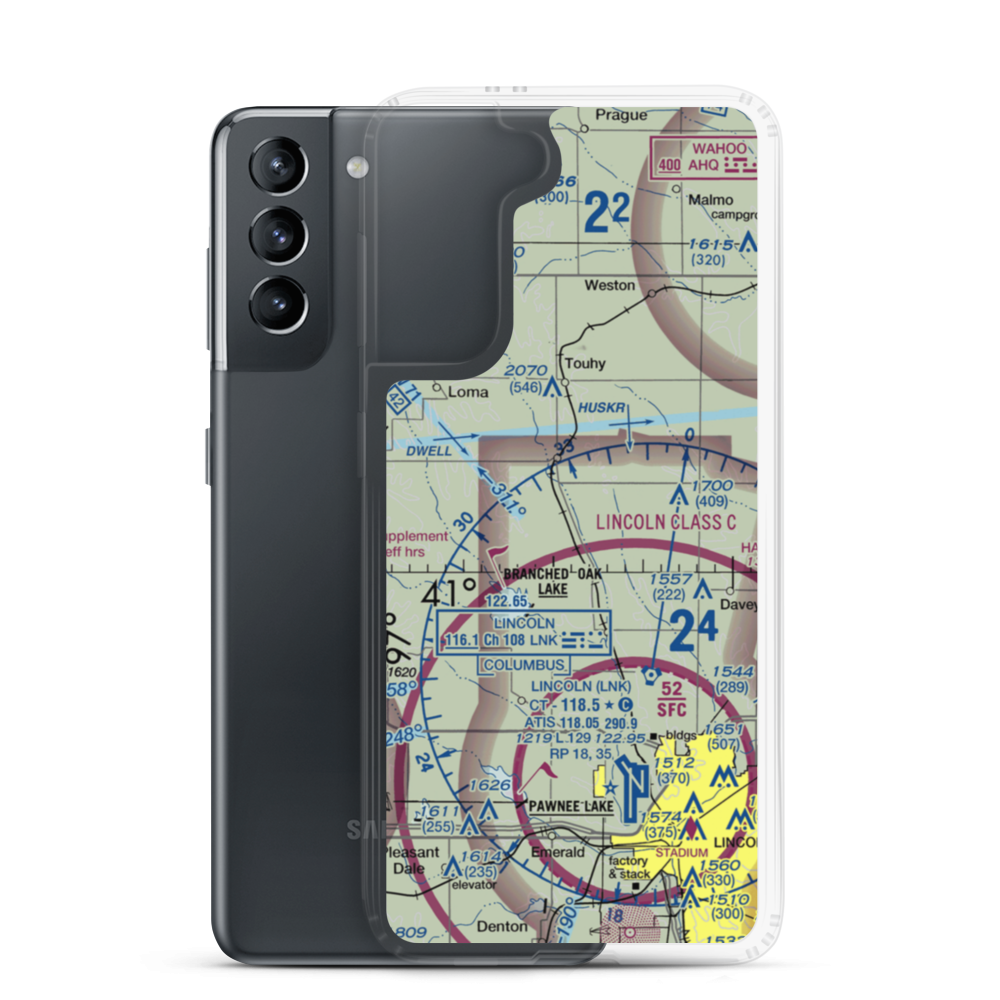 Polaks Sky Ranch Airport (NE24) VFR Sectional Samsung Case Samsung Galaxy S21 model shown