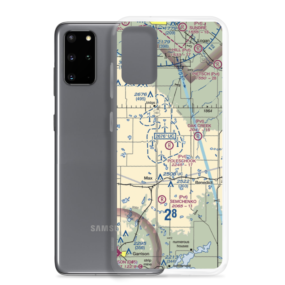 Poleschook Airport (89ND) VFR Sectional Samsung Case Samsung Galaxy S20 Plus model shown