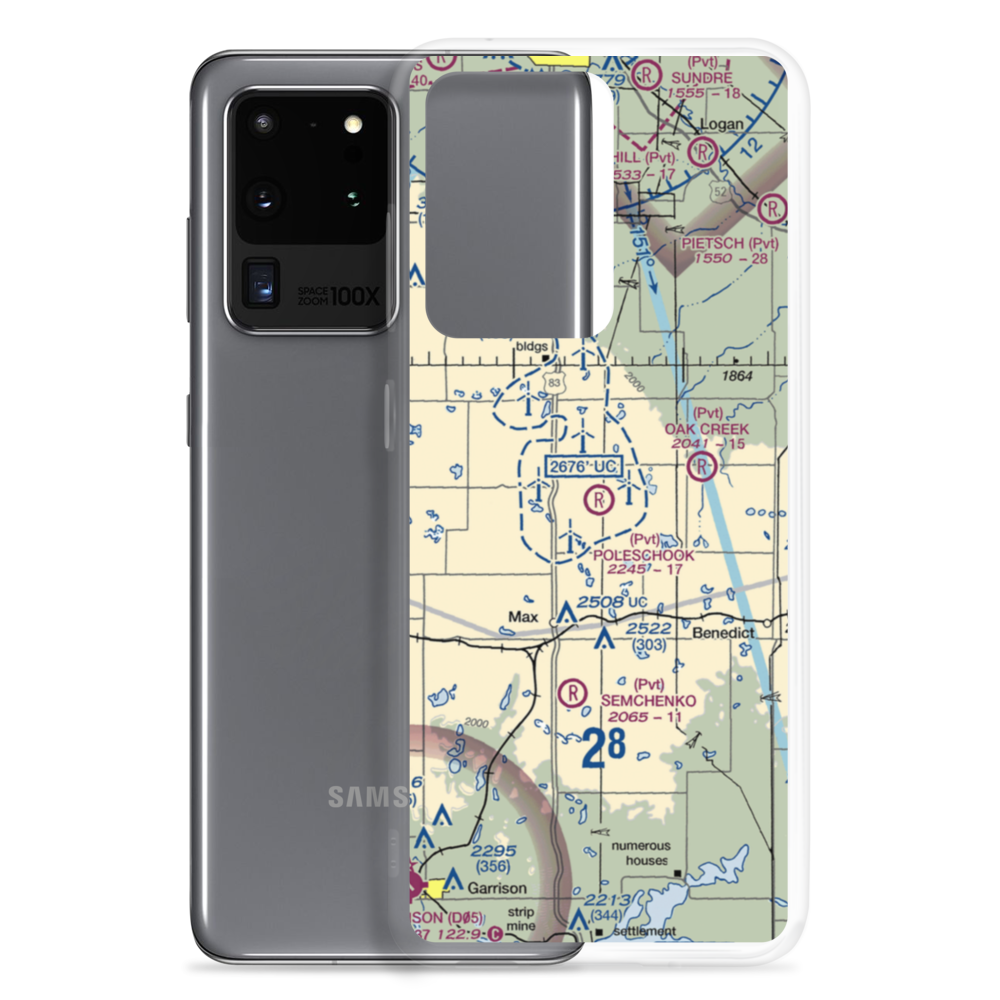 Poleschook Airport (89ND) VFR Sectional Samsung Case Samsung Galaxy S20 Ultra model shown