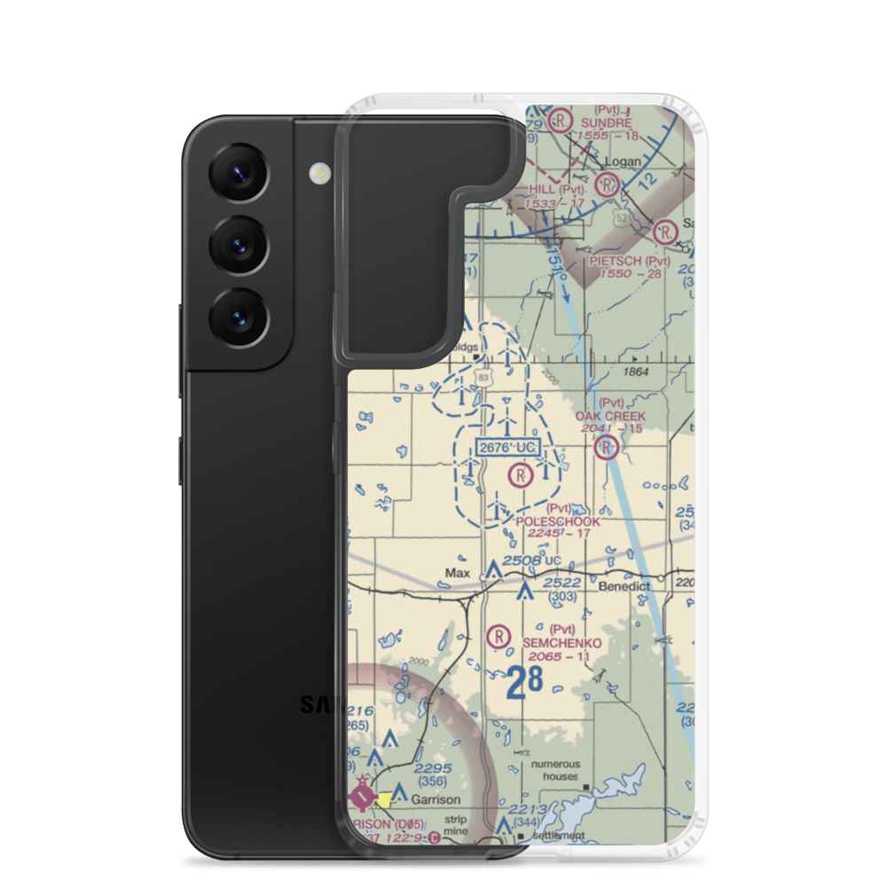 Poleschook Airport (89ND) VFR Sectional Samsung Case Samsung Galaxy S22 model shown