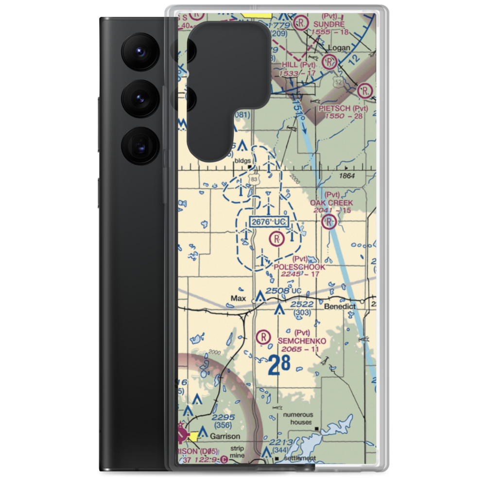 Poleschook Airport (89ND) VFR Sectional Samsung Case Samsung Galaxy S22 Ultra model shown