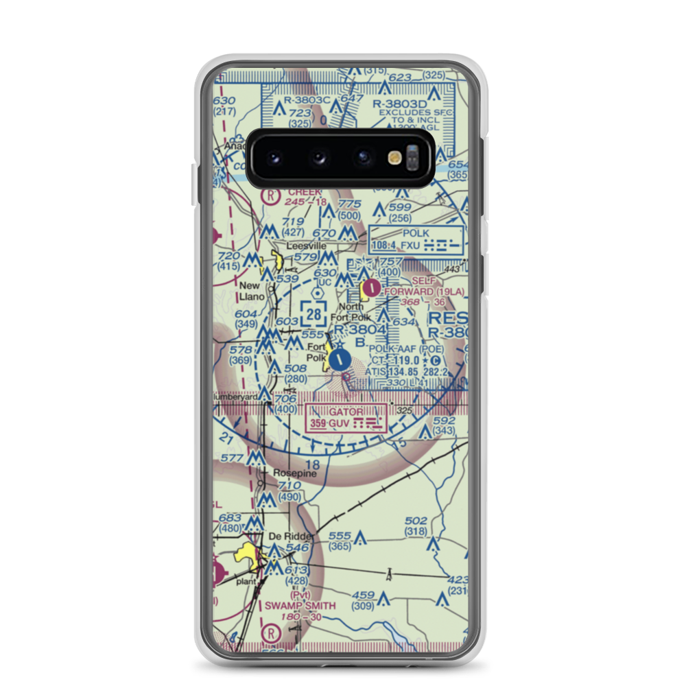 Polk Army Air Field (POE) VFR Sectional Samsung Case Samsung Galaxy S10 model shown