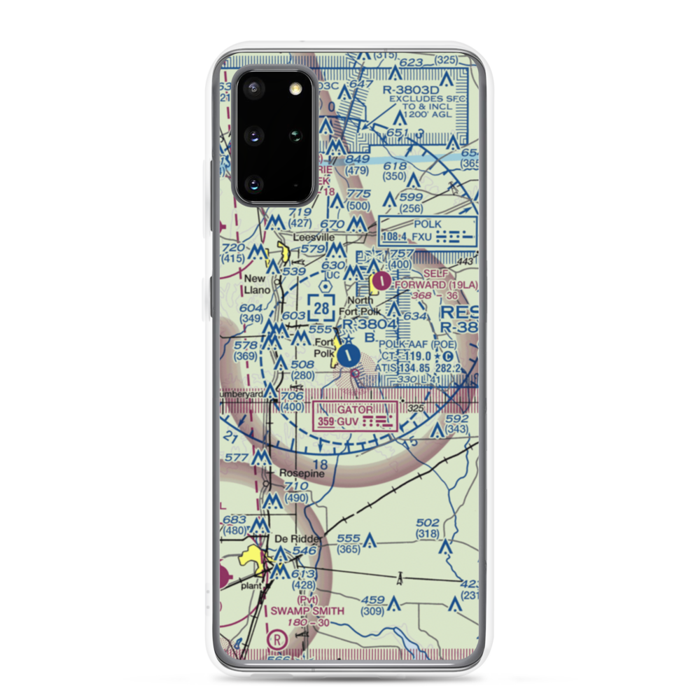 Polk Army Air Field (POE) VFR Sectional Samsung Case Samsung Galaxy S20 Plus model shown