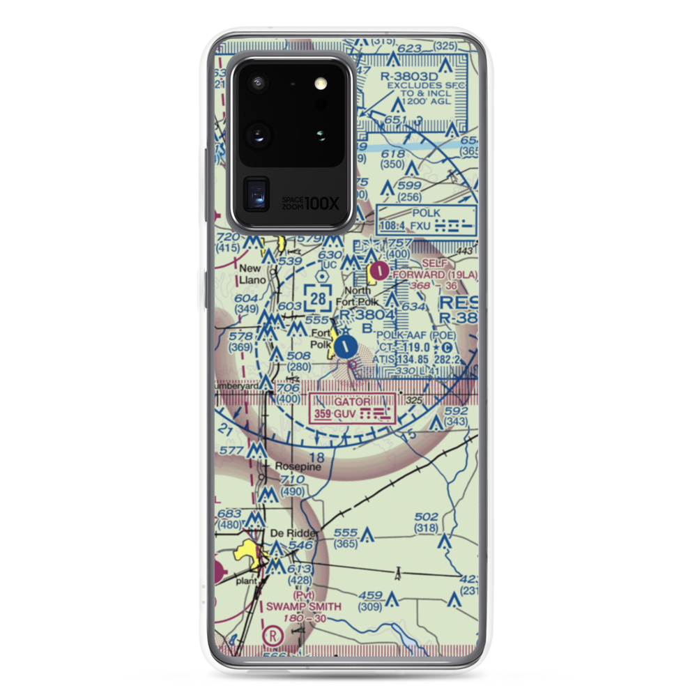Polk Army Air Field (POE) VFR Sectional Samsung Case Samsung Galaxy S20 Ultra model shown