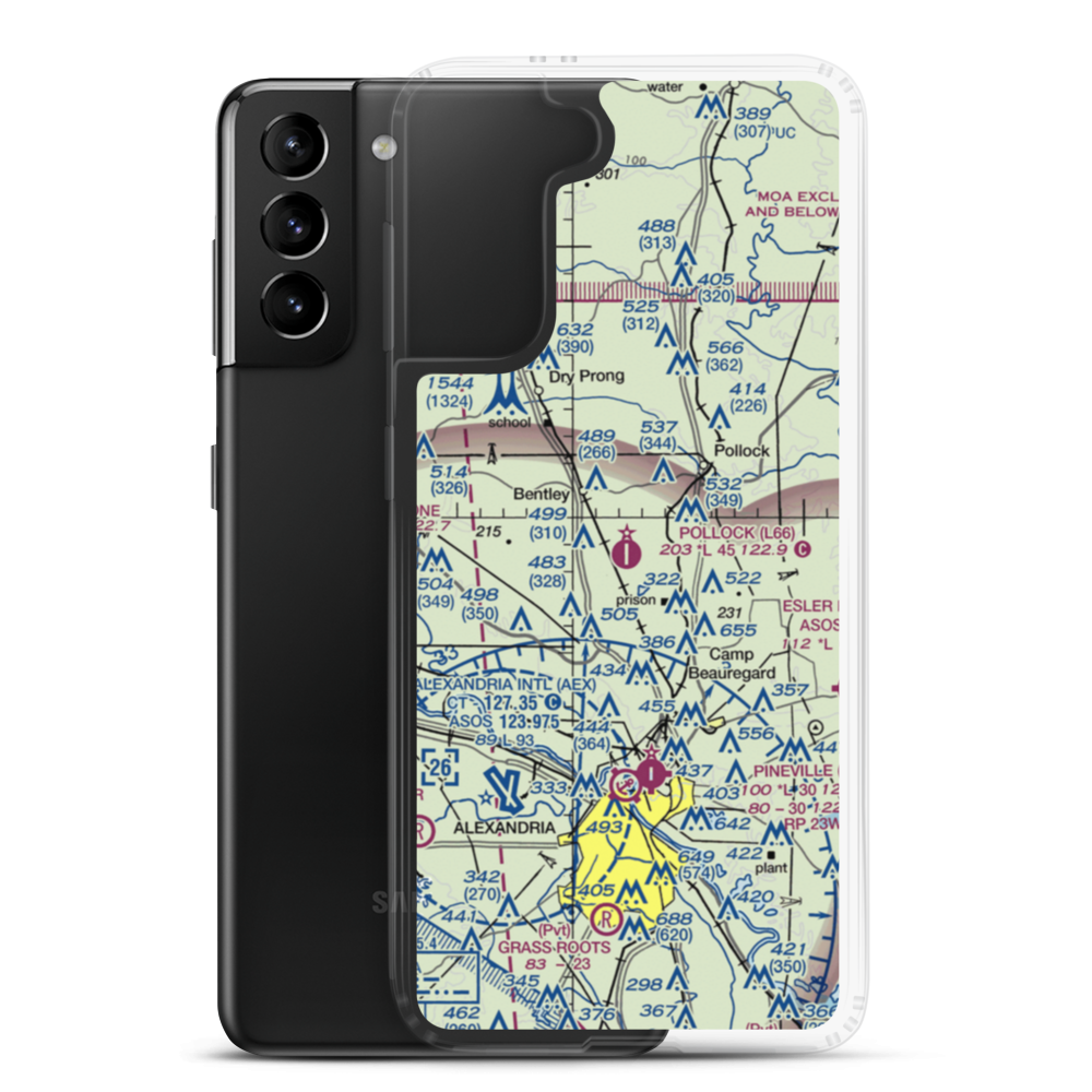 Pollock Municipal Airport (L66) VFR Sectional Samsung Case Samsung Galaxy S21 Plus model shown