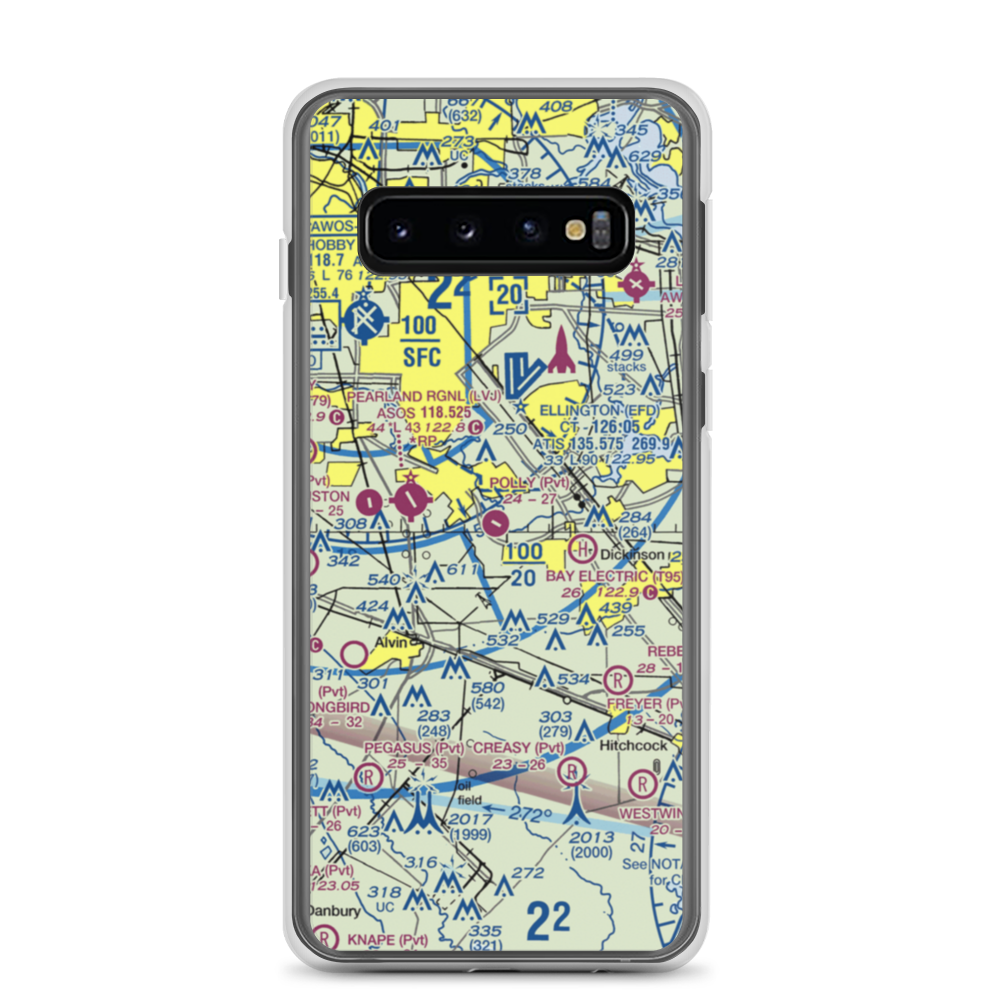 Polly Ranch Airport (7XS0) VFR Sectional Samsung Case Samsung Galaxy S10 model shown