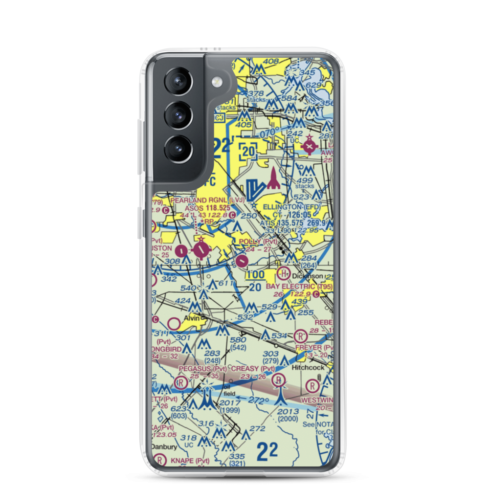 Polly Ranch Airport (7XS0) VFR Sectional Samsung Case Samsung Galaxy S21 model shown